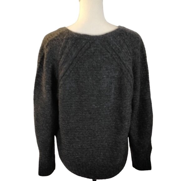Universal Thread Womens Med Charcoal Gray V-Neck Knit Sweater Soft Cozy Warm - Picture 3 of 8